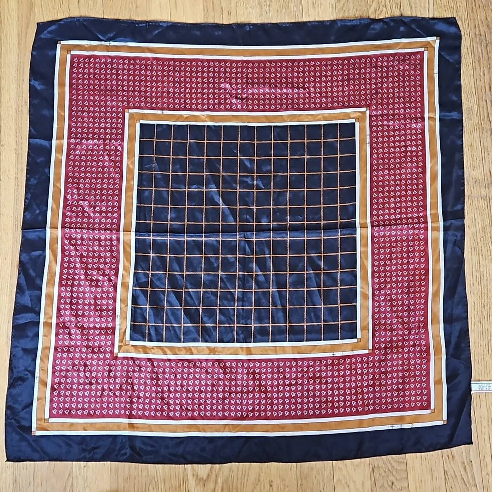 Vintage silk large square scarf